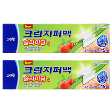 Cleanlab Clean 滑動式夾鏈袋 大 27 x 28 cm, 大(L), 15入, 2個