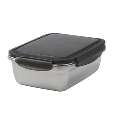 코멧 홈 다양하게 사용하는 연마제 없는 스테인리스 304 직사각 밀폐 김치통, 1개, 1.8L
