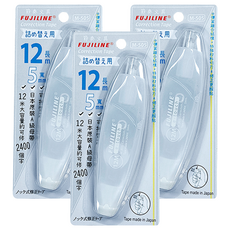 TEMPO 節奏牌 FUJILINE 大容量修正帶 12米長 5毫米寬 日本原裝A級母帶, 白色, 1組