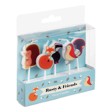 Rex LONDON 造型生日蠟燭/慶生小物/造型蠟燭/蛋糕裝飾燭 森林動物 5件組, 不適用, 1組