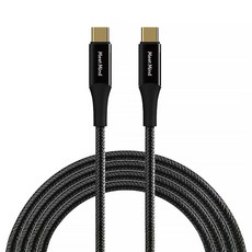 Meet Mind USB-C-USB-C 100W 漁網編織強化快速充電傳輸線 雙鍍金接口 鋁合金外殼 A+線材, 2.2m, 1條, 黑色