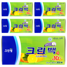 크린랩 크린백 25 x 40 cm, 300개입, 5개