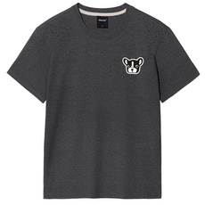 옥스타 남녀공용 통기성 불독 자수 패치 반팔 티셔츠 7TS010