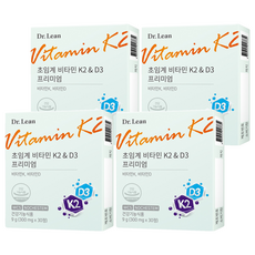 닥터린 초임계 비타민K2 & D3 프리미엄, 30정, 4개