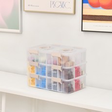 플라팜 레고 장난감 정리함 3단 + 칸막이 풀세트, 베이지, 3개