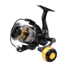 Rooblinos 輕型金屬紡車輪旋轉捲線器 淡海水通用 CNC海竿路亞, HM7000, 黑色 + 銀色 + 橙色