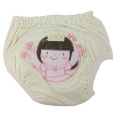 GMP BABY 公主超吸排布寶寶學習褲 七層構造 100%純棉, 黃色, 1件