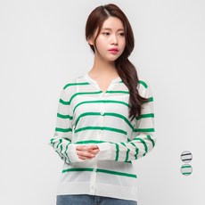 CARET 女款夏季條紋寬鬆開襟衫