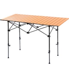 KEEP 캠핑 높이 조절 롤 테이블, 우드