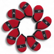 PGA Tour 氯丁橡膠鐵套頭套 9p, 紅色, 1套