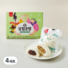 삼립 호빵 발효미종 단팥 + 야채, 92g, 12개입, 4세트