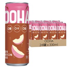 OOHA 氣泡飲 水蜜桃烏龍茶, 330ml, 24罐