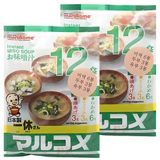 marukome 丸米 即時味噌湯包 12入, 186g, 2個