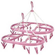 My Green Life 橢圓吊巾架 16夾, 粉色, 2組