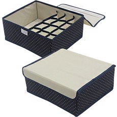 Pickypicks 2合1多功能壁櫥收納盒, 2個, 海軍圓點