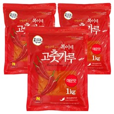 복이네먹거리 중국산 고운 고춧가루 매운맛 떡볶이 소스용 일반, 1kg, 3개