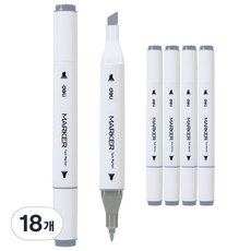 deLi 得力 三角雙頭馬克筆 CG5 涼感灰色 70803A, 1 種顏色, 18個