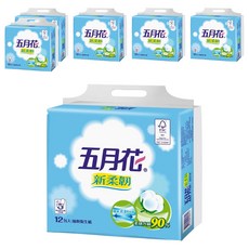 五月花 新柔韌抽取衛生紙 110張, 12包, 6袋