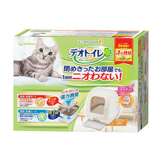 unicharm pet 清新消臭 全罩式雙層貓砂盆套組, 適用小貓至成貓, 白色, 1組