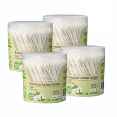 Ruibon 高級純棉紙軸棉花棒, 200個裝, 4個