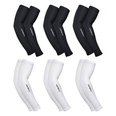 Aston Max 防紫外線無縫涼感袖套, 白色+黑色, 6組