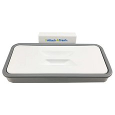 E.dot 背掛式附蓋垃圾袋架 - 桌邊收納垃圾桶, 白色