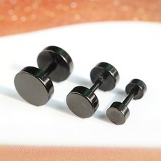 NOID-B 男性鋼製黑色平面耳環 3件組