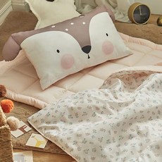 SHEZ HOME 動物印花枕頭套+枕芯組, 粉色