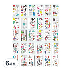 cinnamon girl 兒童彩色紋身貼紙 30入組, 6組, J款