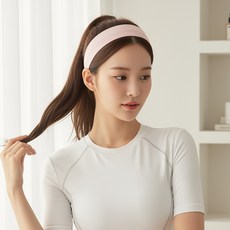 걸핀스 짱짱하고 넓은 고탄력 런닝 요가 운동 헤어밴드 1604, 핑크, 1개