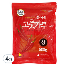 BokineMeokgeori 中國產辣椒粉 普通辣味 辣炒年糕醬用 上等, 500g, 4個
