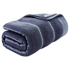 親膚加厚蓬鬆波波紋速吸水浴巾 純棉, 深夜藍, 1個