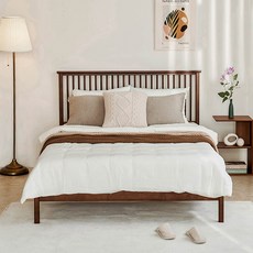 퍼리든 라로비 원목 침대프레임 방문설치, 월넛