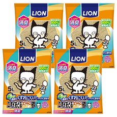 LION 獅王 除臭豆腐砂 5L, 易溶於水 可沖馬桶, 4包