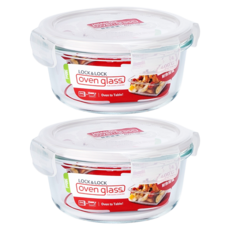 LocknLock 樂扣樂扣 GLASS 第二代耐熱玻璃保鮮盒, 2個容器 + 2個蓋子, 2個
