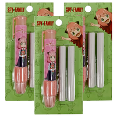 收納王妃 間諜家家酒胖型自動橡皮擦 + 補充蕊組, 粉色, 3組