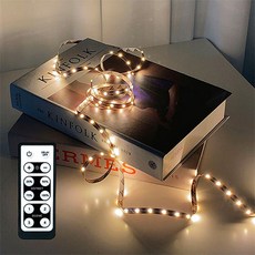 黏貼式LED室內裝飾燈條 5M + 遙控器套組, 暖白光, 1套