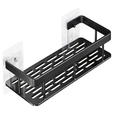 免打孔加寬浴廚置物架, 30.5 x 13 x 5cm, 星耀黑 太空銀 顏色隨機, 1個