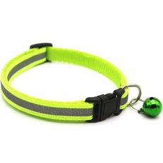 씨에스소울 반려동물 반사 스티커 방울 목줄, 형광그린, 1개