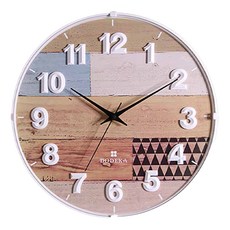 DODEKA 和風靜音掛鐘 34.3x4.5cm, 原木色