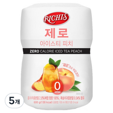 리치스 제로 아이스티 피치, 600g, 5개, 1개입