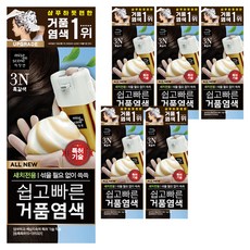 미쟝센 올 뉴 쉽고 빠른 거품 염모제, 3N흑갈색, 6개