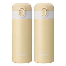 Edison 兒童彈蓋式保溫杯, 2個, 黃色, 250ml