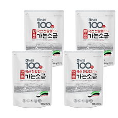 農協 100 天日鹽 細鹽, 4個, 500g