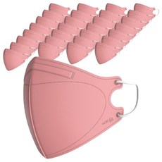 어린숨 엣지 컬러마스크 중형 새부리형, 30개입, 2개, 코랄핑크