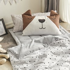 SHEZ HOME 小狗造型枕頭套+枕頭, 灰色