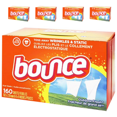 Bounce 烘衣柔軟片 戶外清新香味 減少皺摺及靜電, 160片, 5盒