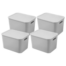 comet Home 簡約家居整理收納箱, 灰色, 4個