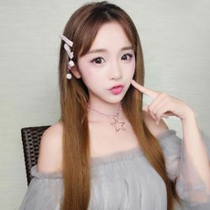 manyoplant 長直髮自然長款半頂假髮, 奶茶棕, 1個