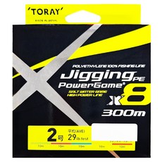 TORAY 東麗 JIGGING 鐵板用PE X8 300M 全日本製 PowerGame 高強度釣魚線, 2號, 1個